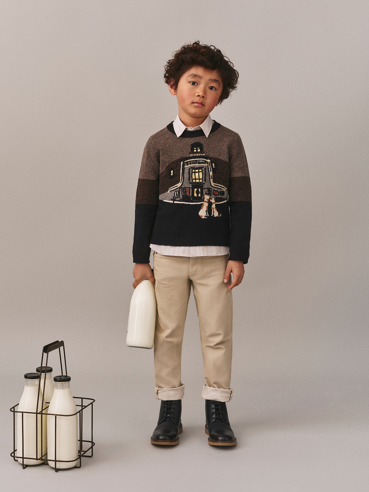 Boys' Winter 2025 Look - Cinema Sweater