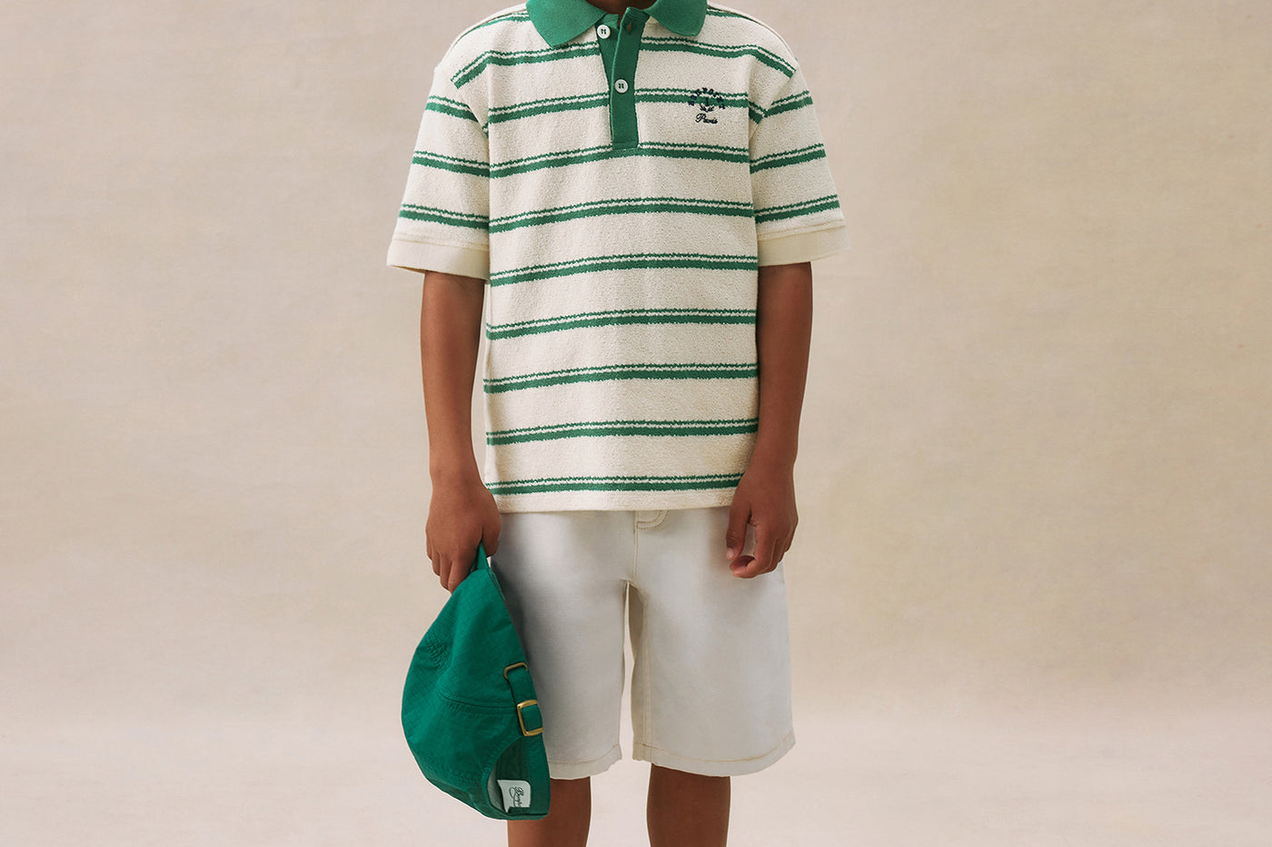Boy's summer look 2025 Striped polo shirt