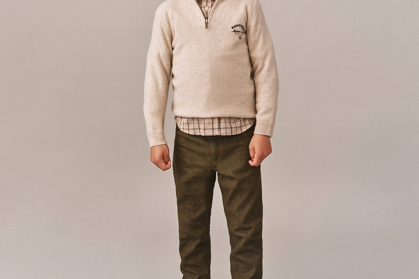 Boys' Winter Look 2025 - Sweater with zipped collar