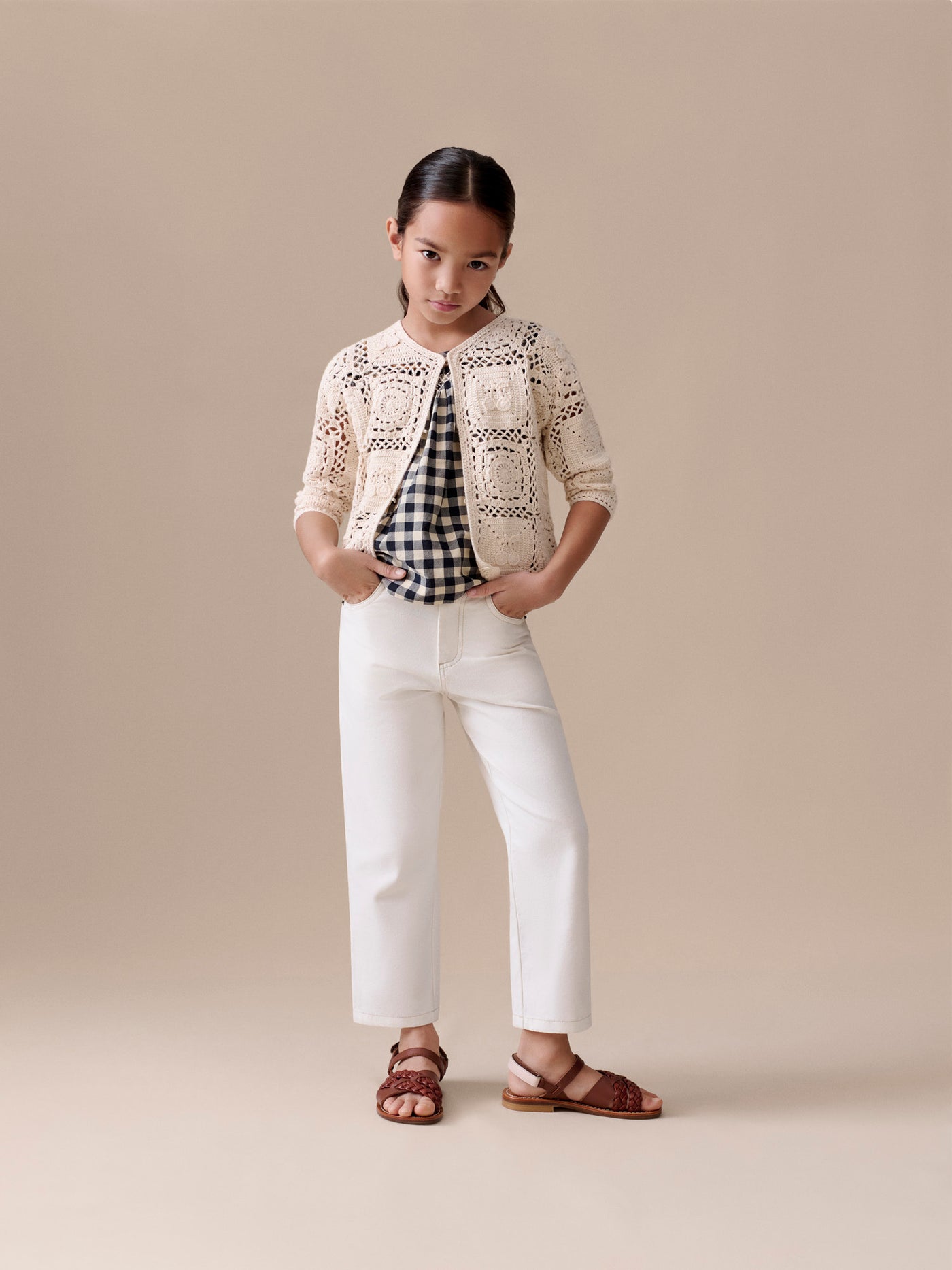 Girl's Look Summer 2026 - Hand-crocheted cardigan