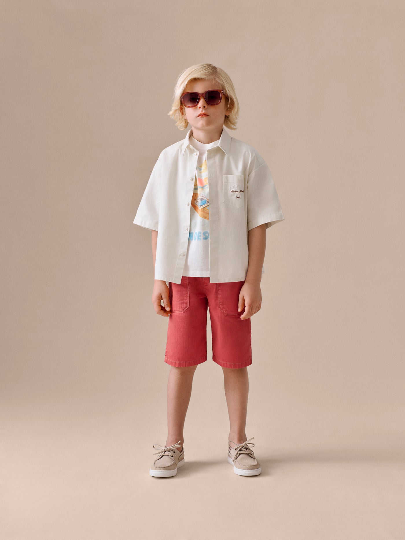 Boy's look Summer 2026 - White oversized shirt