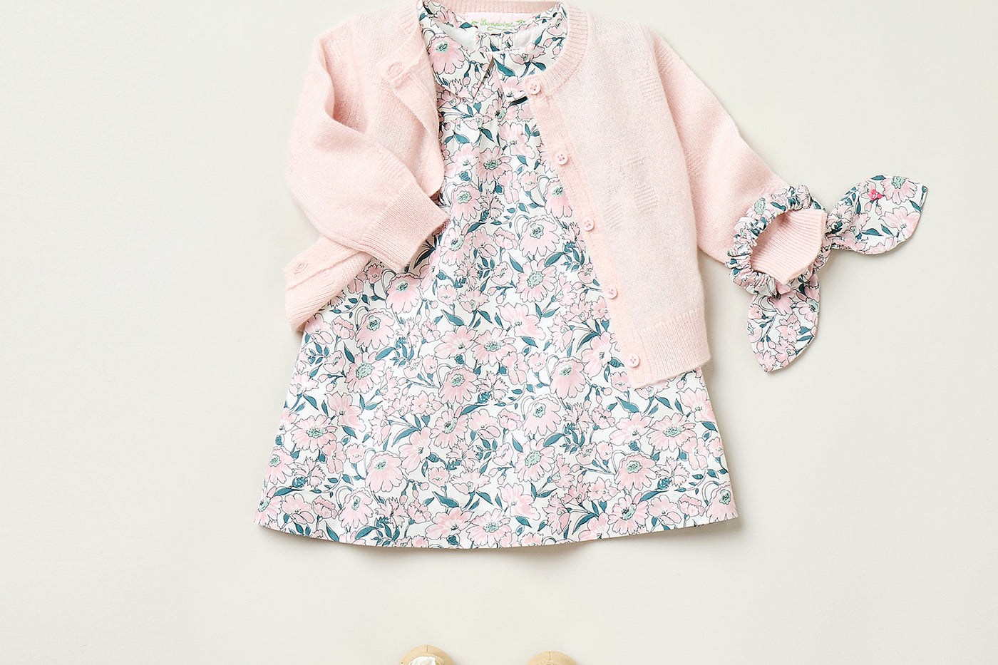 Summer 2025 Baby girl's look - Liberty dress with shirt collar