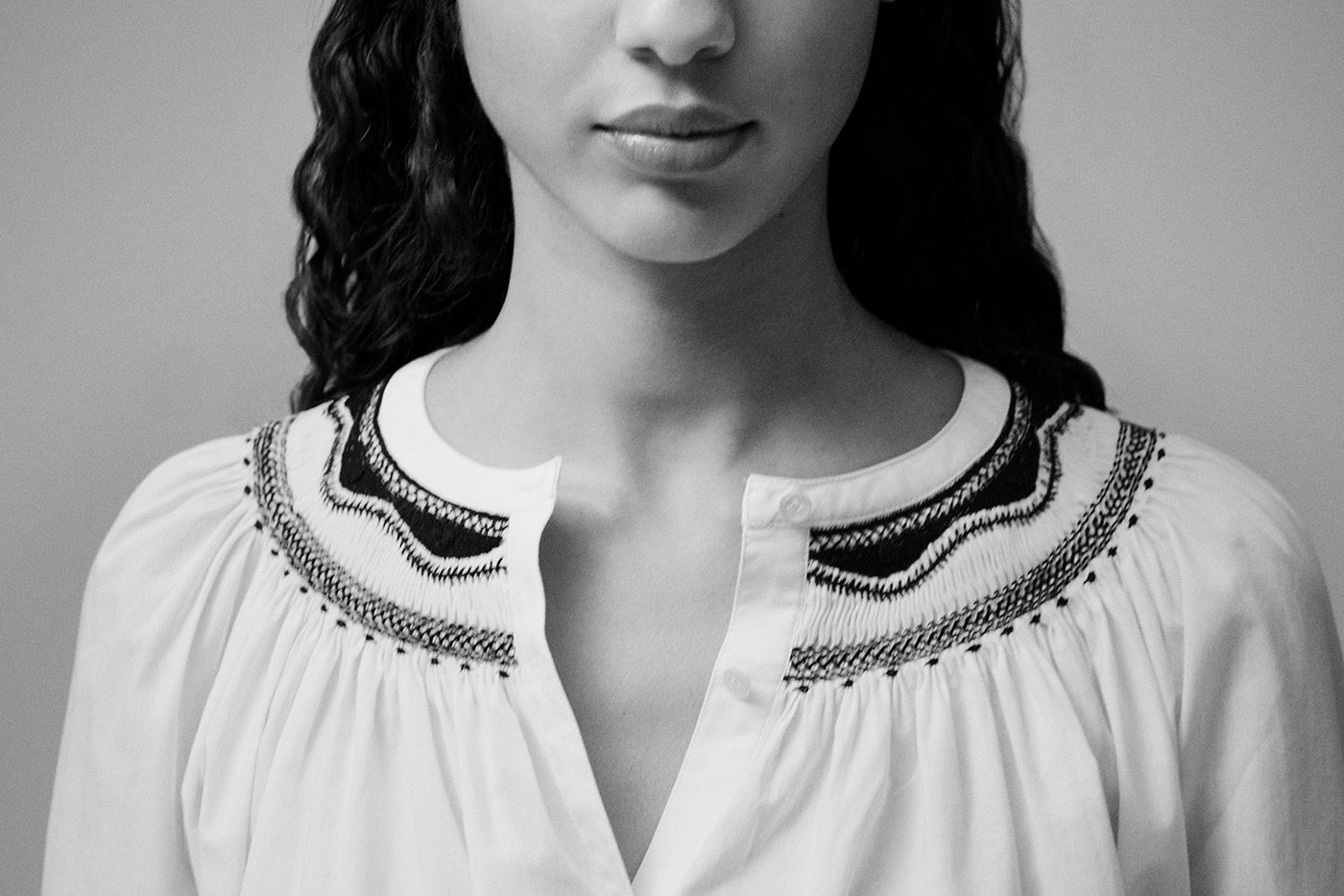 Women's summer look 2025 smock blouse