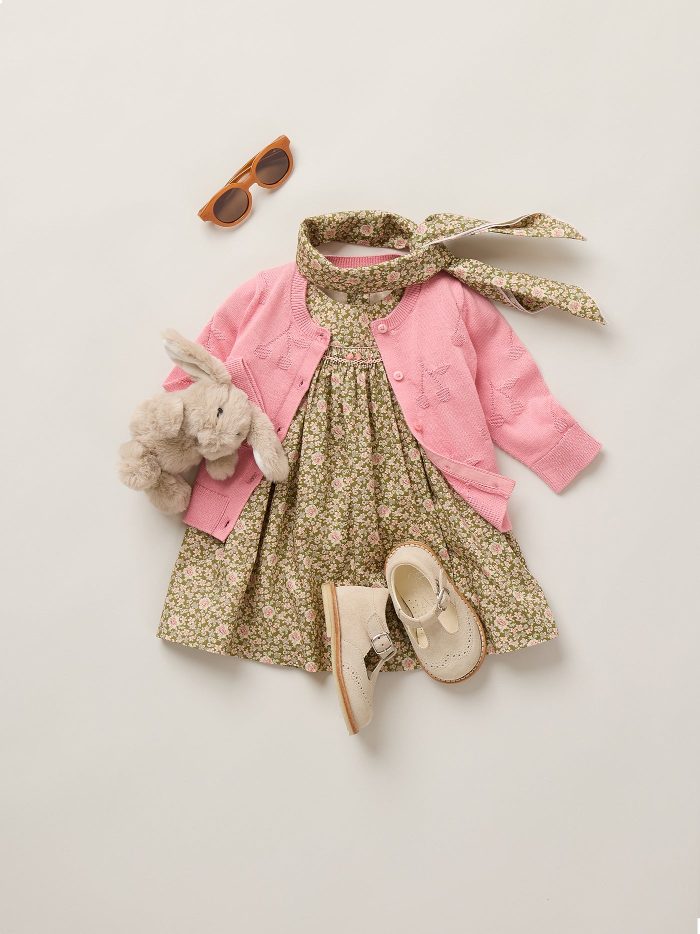 Baby girl look Summer 2026 - Hand-smocked dress in Liberty fabric