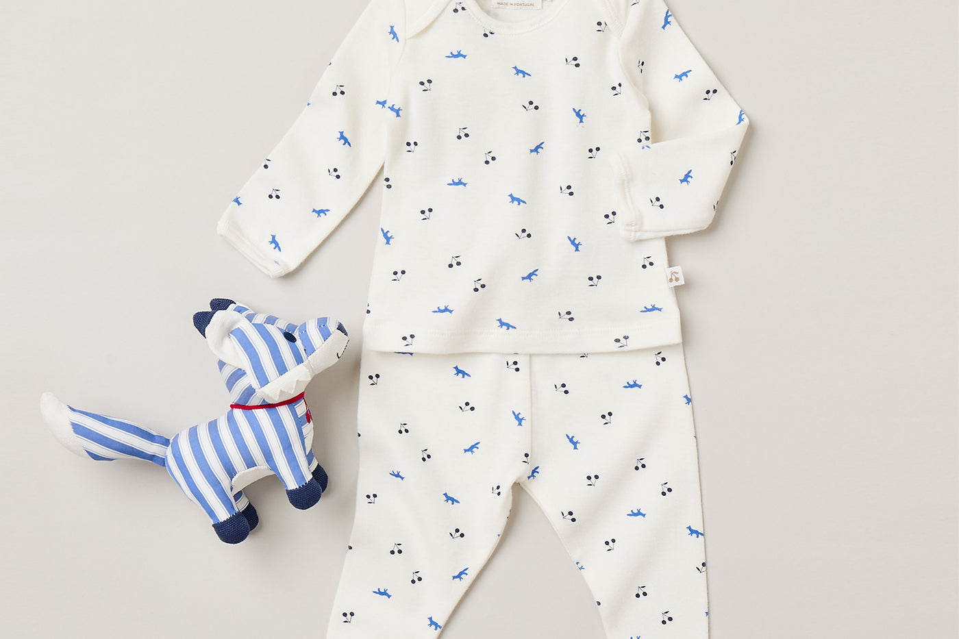 Newborn's Look Bonpoint x Maison Kitsuné - Printed set in organic cotton