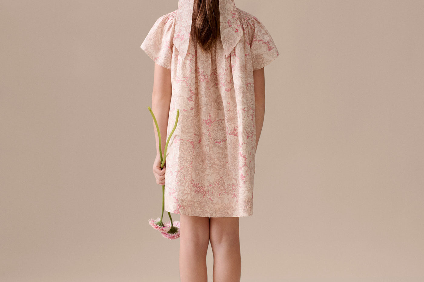 Girl Summer 2026 Ceremony Look - Hand embroidered smocked dress in Liberty fabric