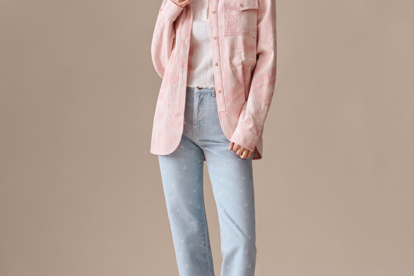 Women's Summer Look 2026 - Jacquard belted jacket