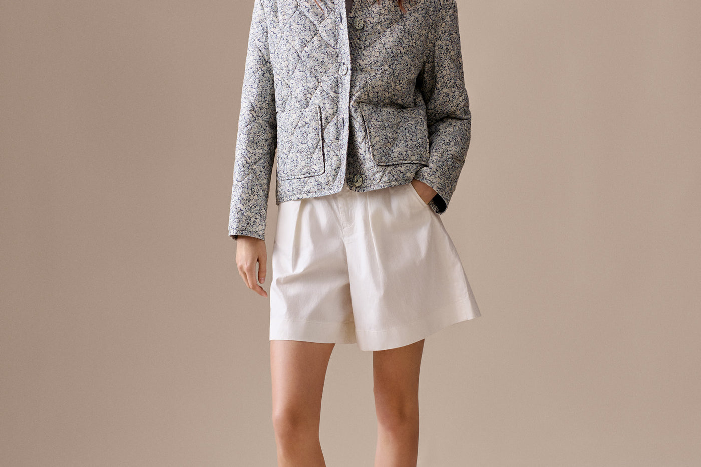 Women's Summer Look 2026 - Quilted jacket in Liberty print