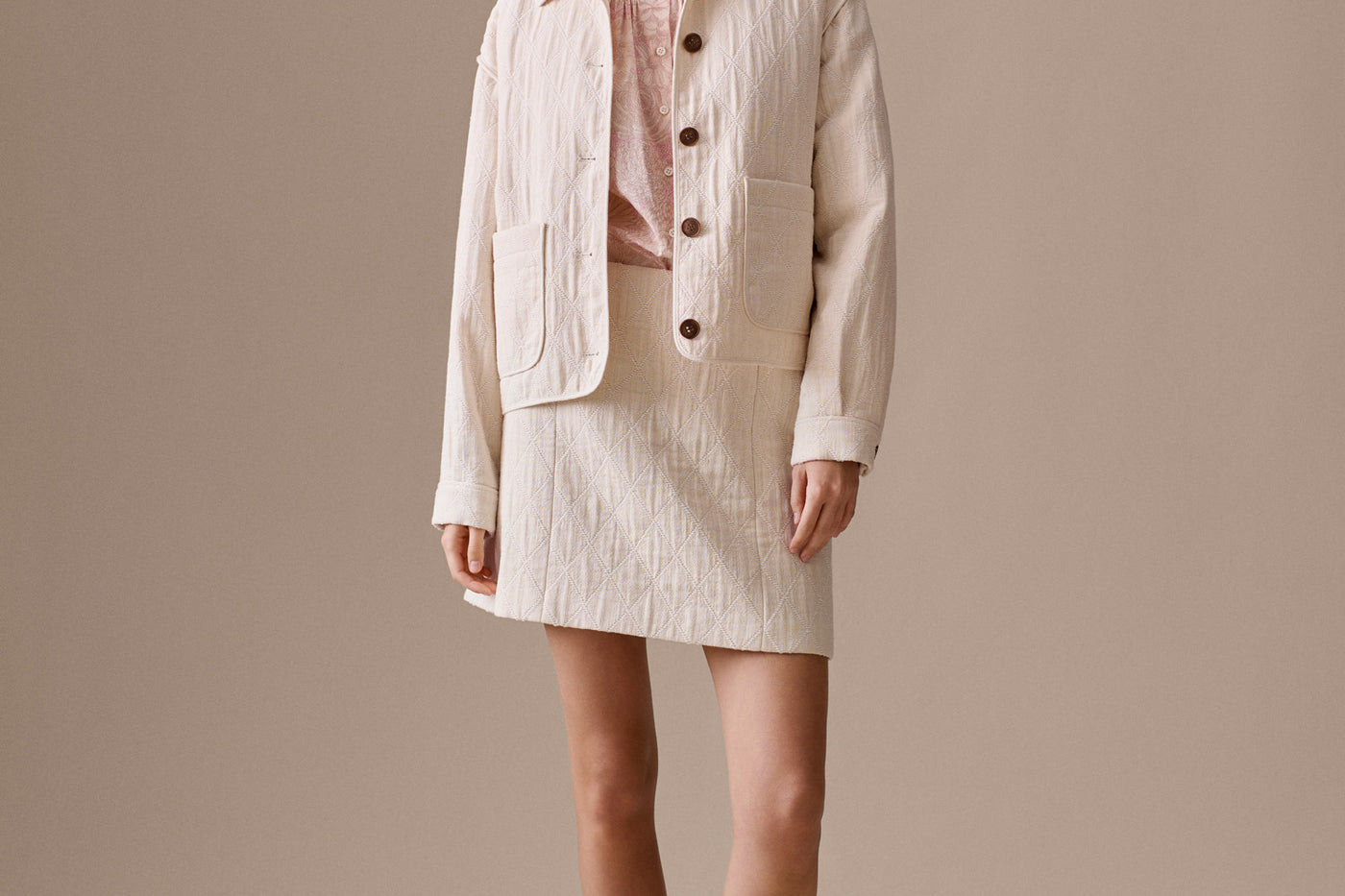 Women's Summer Look 2026 - Jacket with cherry embroidery