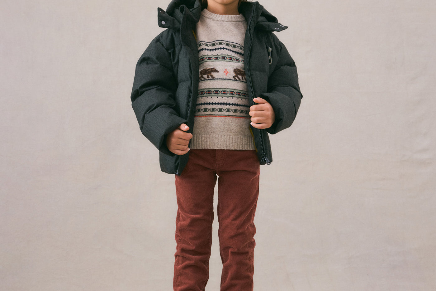 Winter 2024 boy's look patterned sweater