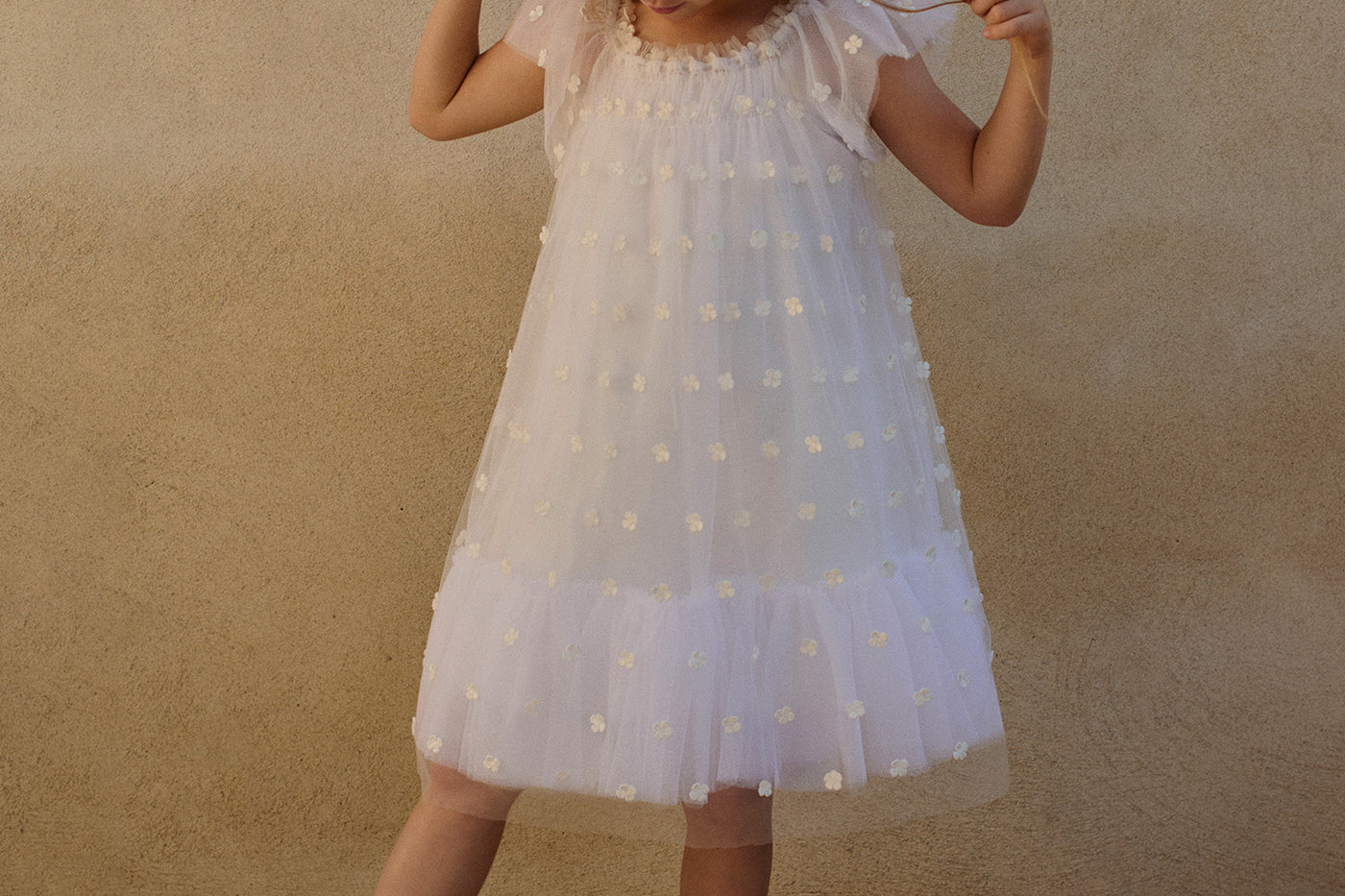 Girl Summer 2026 Ceremony Look - Embroidered Tulle Dress