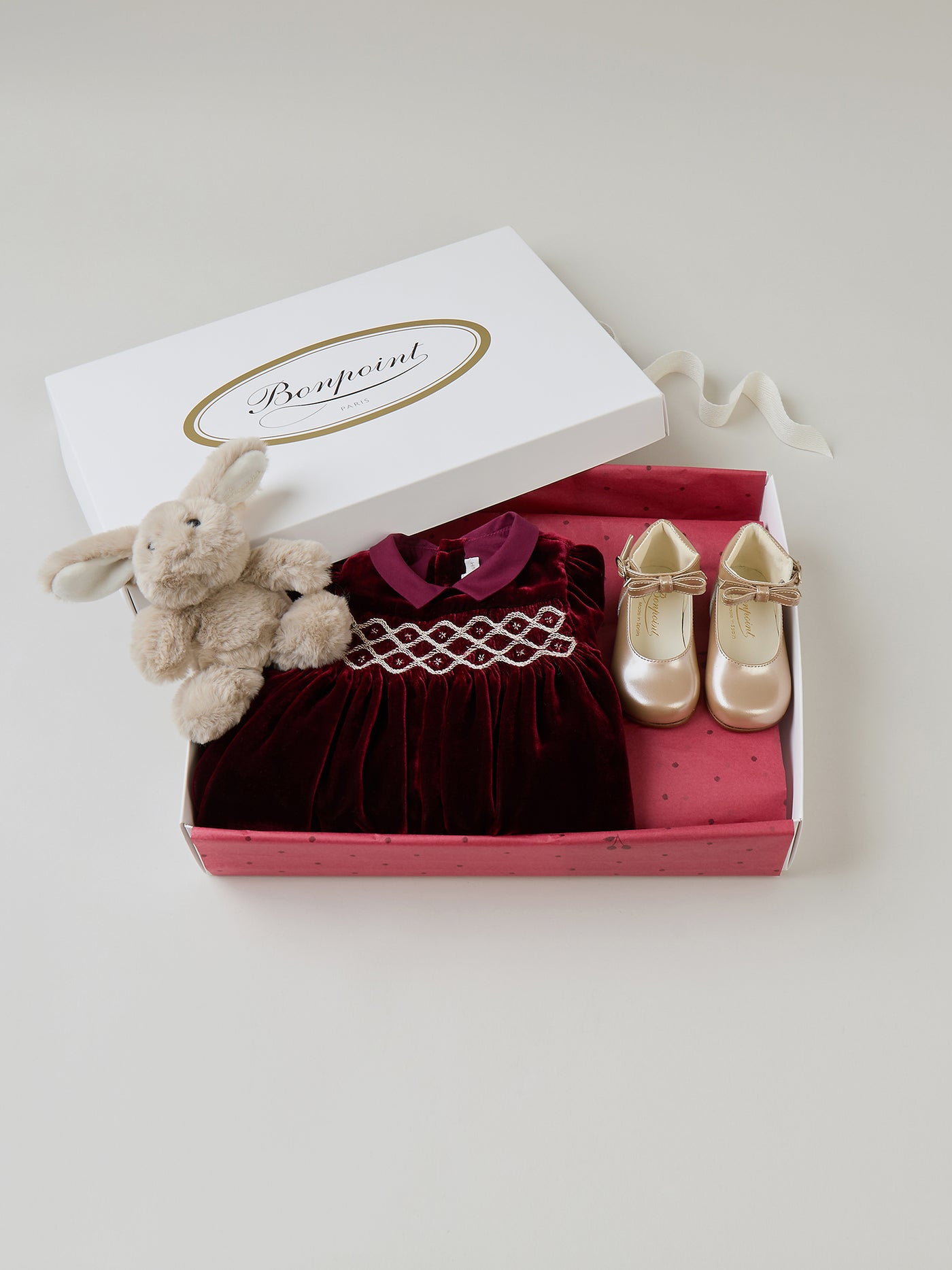 Baby's Christmas gift case - Velvet red Dress