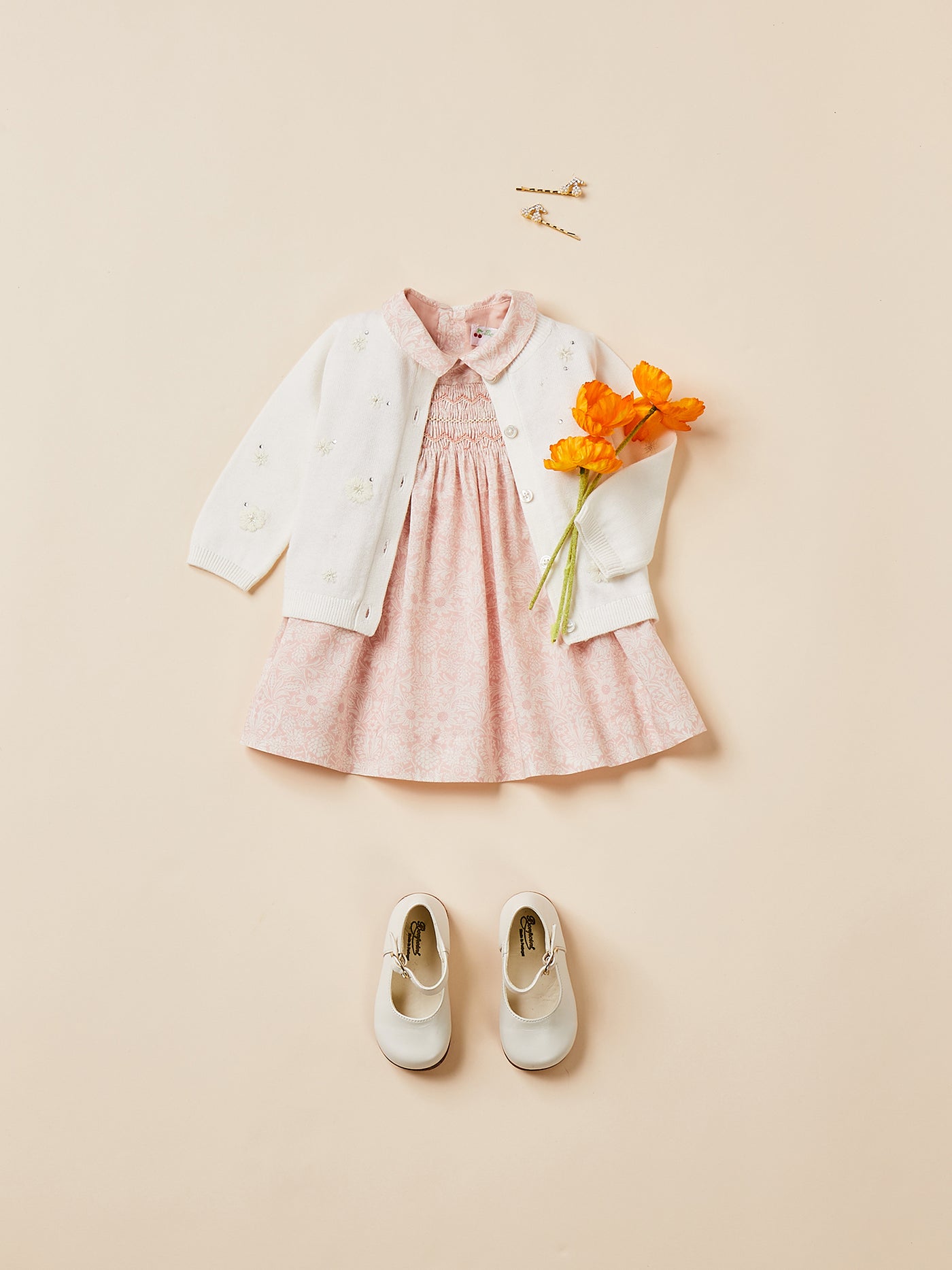 Baby girl's look summer 2024 smocked dress