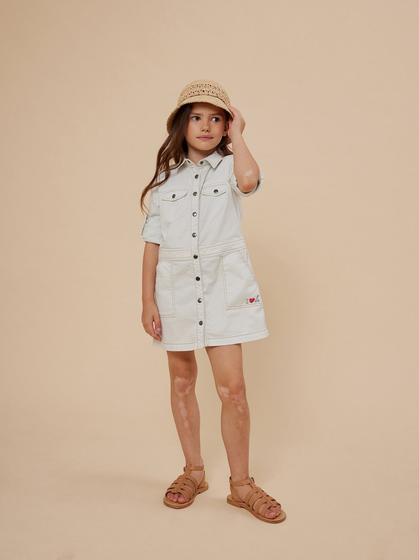Summer 2024 girl's look denim dress