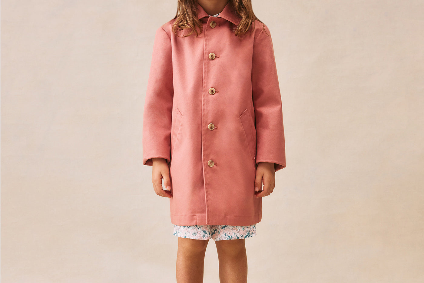 Girl's summer look 2025 Pink coat
