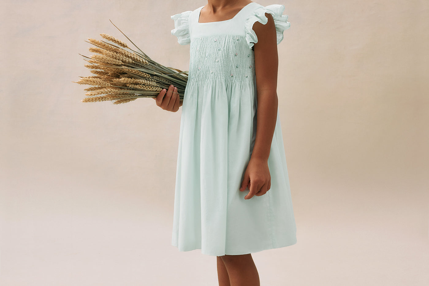 Girl's summer look 2025 Fancy blue dress