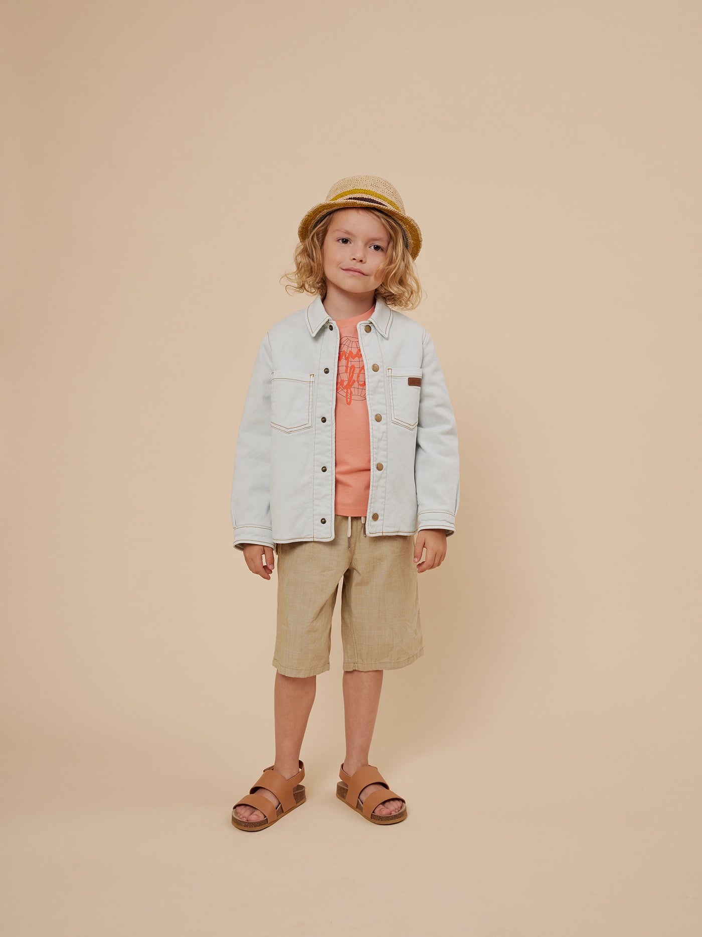 Cruise 2024 boy's look denim overshirt