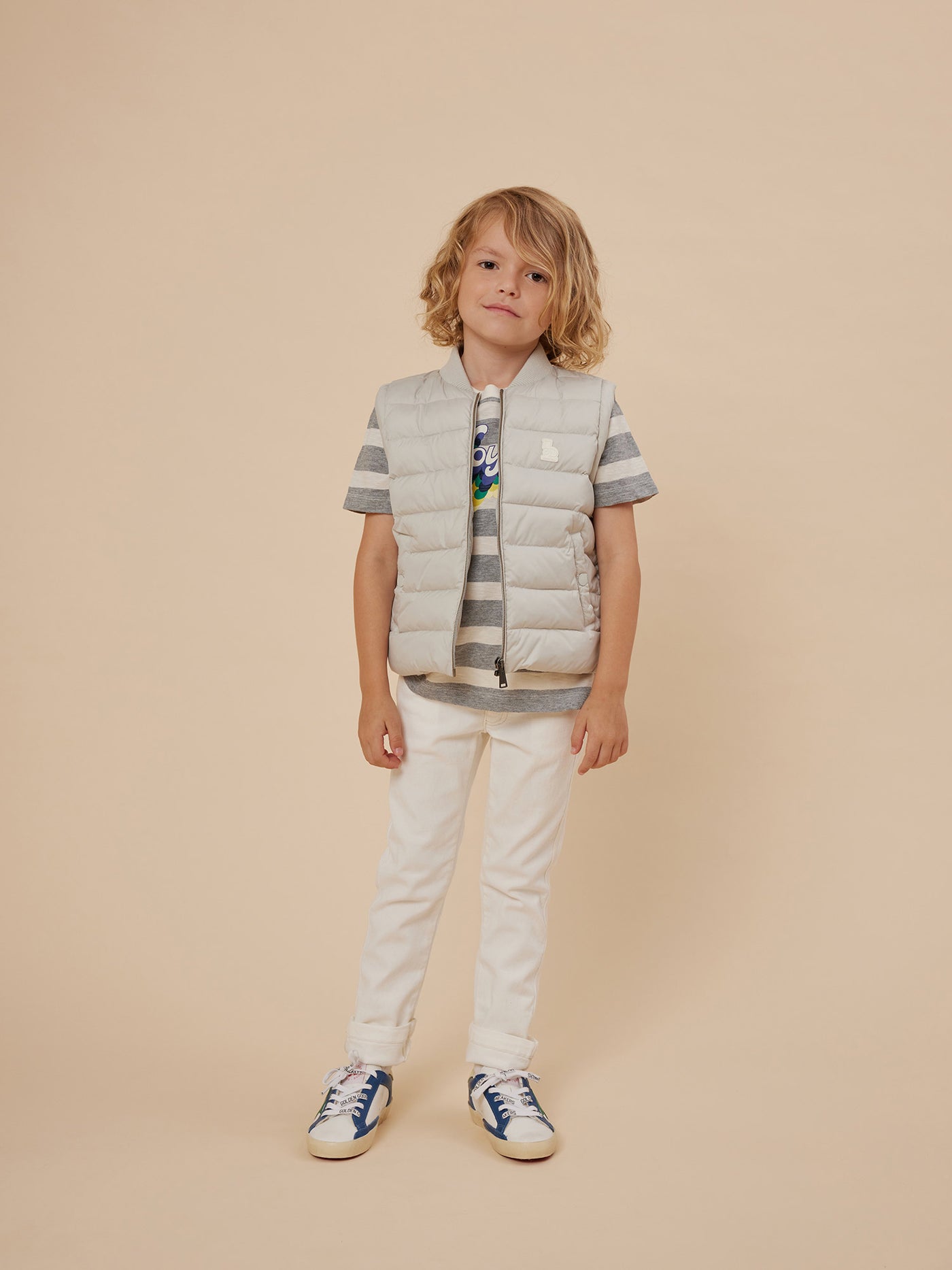 Summer 2024 boy's look sleeveless puffer jacket