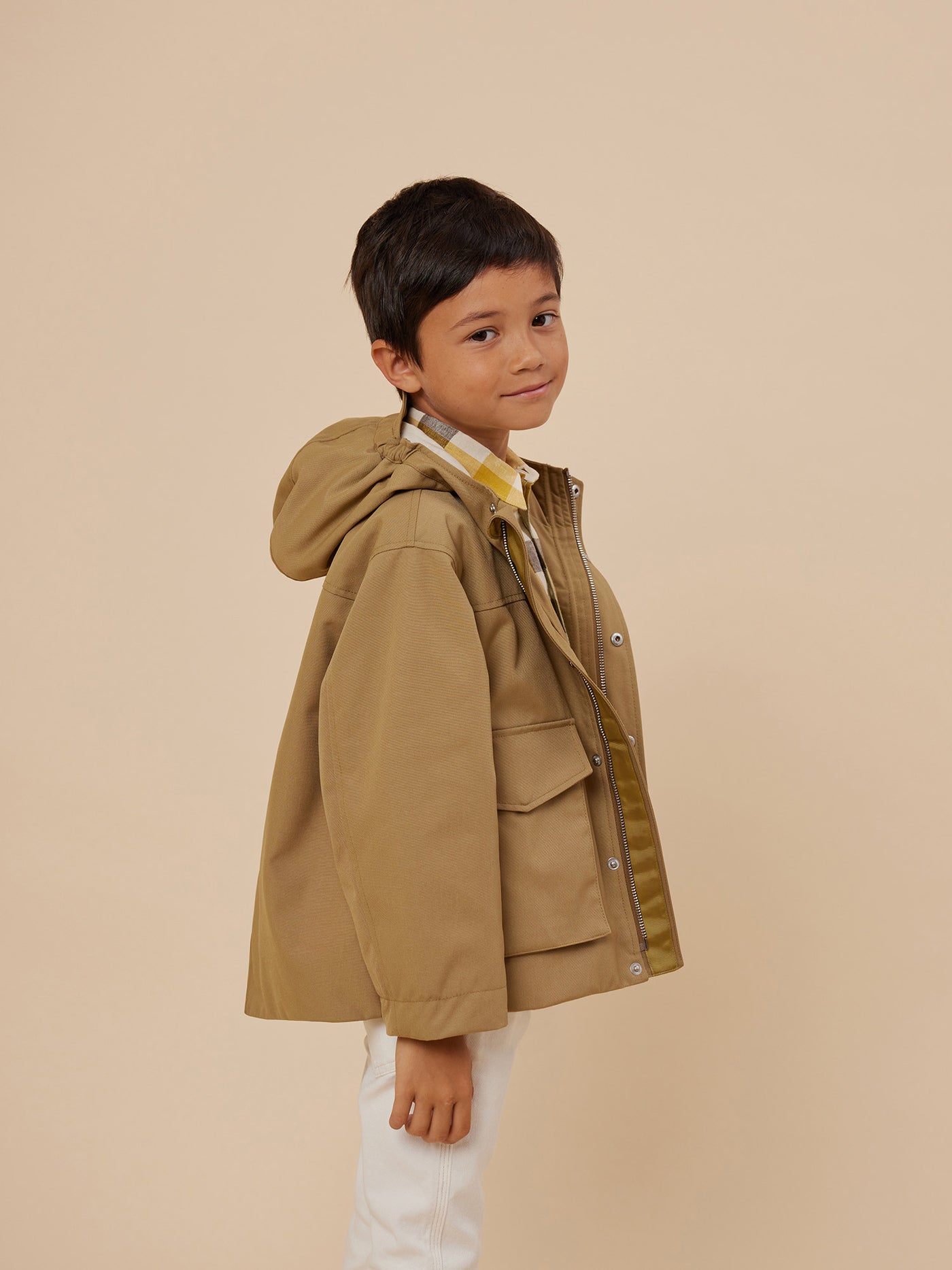 Summer 2024 boy's look nutmeg parka