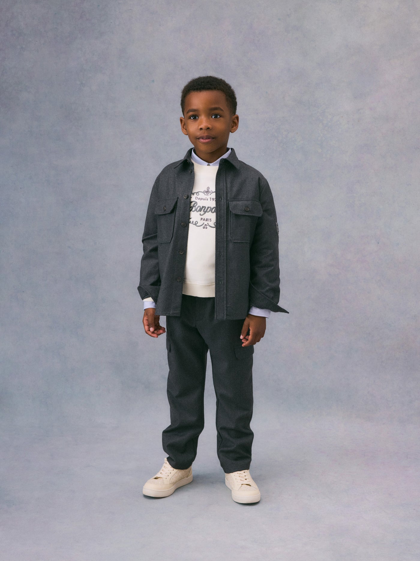 Winter 2024 boy's look two-pocket overshirt