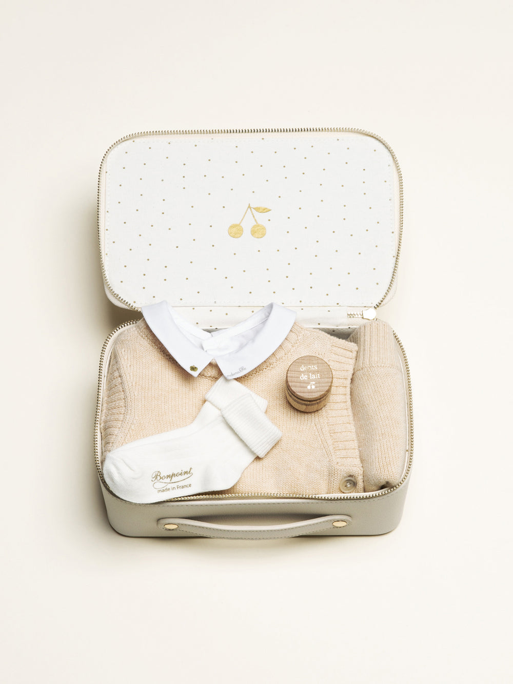 Small unisex birth suitcase brown jumpsuit