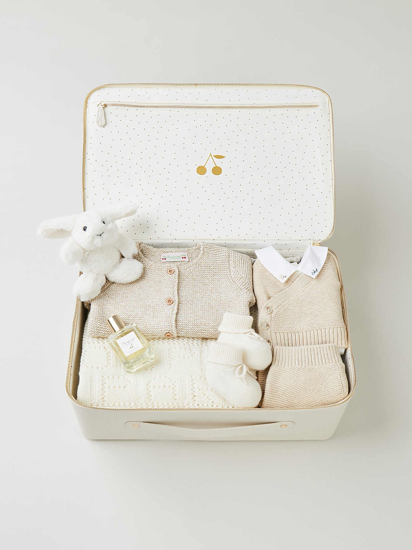 Summer 2024 unisex newborn suitcase beige cardigan