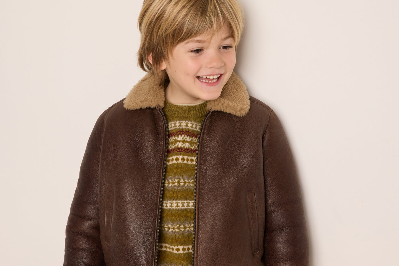 Winter 2023 boy's look patterned sweater