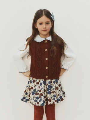 Maia sleeveless cable-knit cardigan in wool