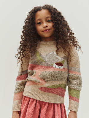Maram jumper with mountain landscape print