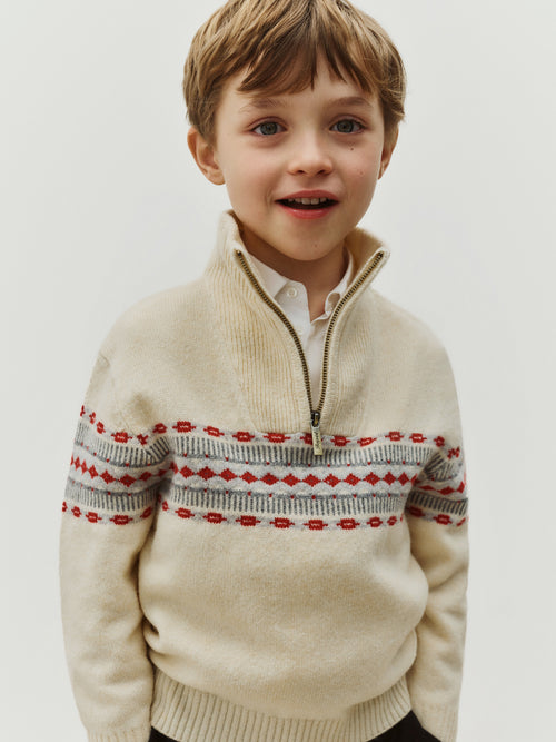 Manfred embroidered jacquard wool jumper