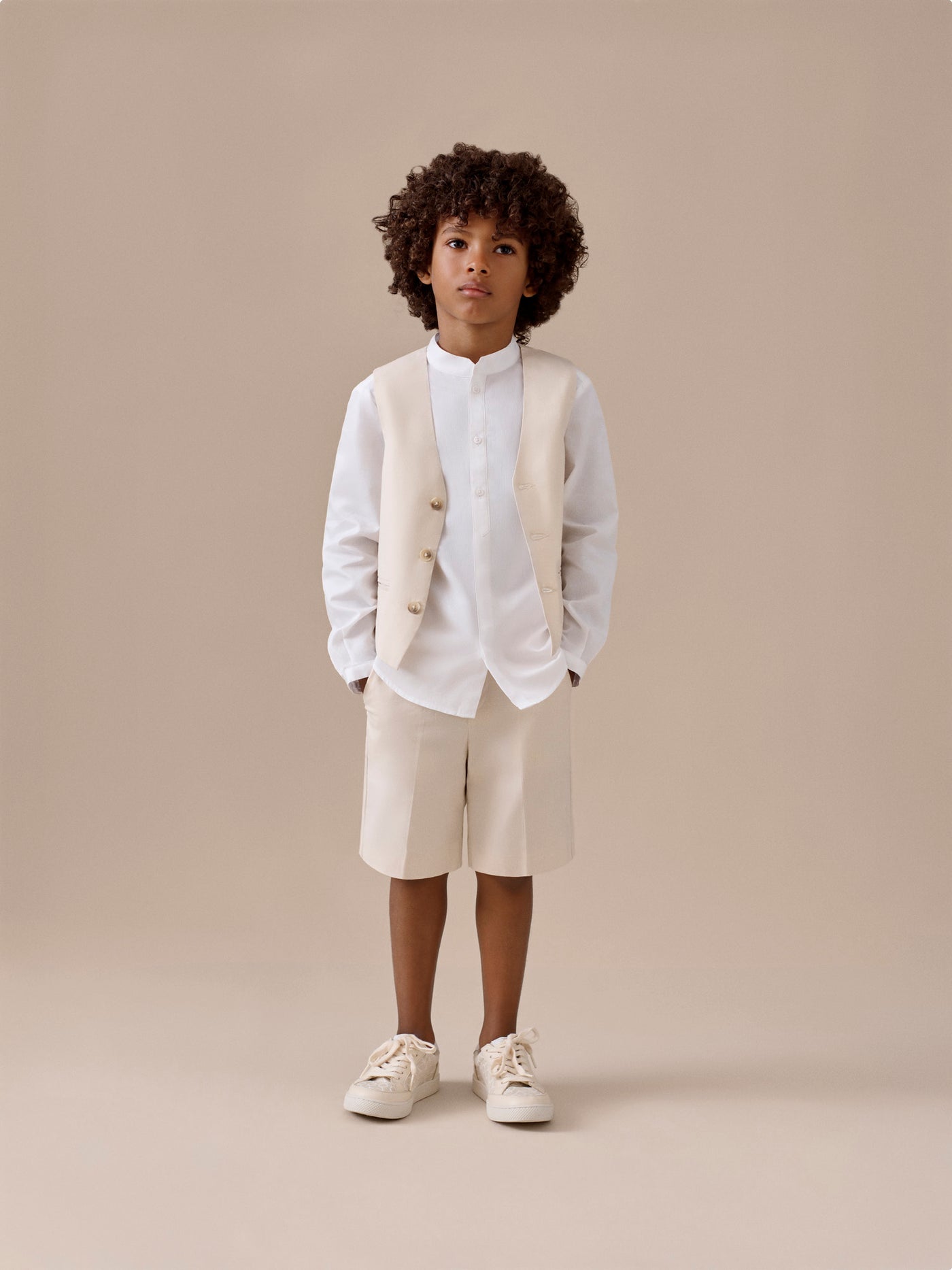 Boy Summer 2026 Ceremony Look - White shirt in woven cotton