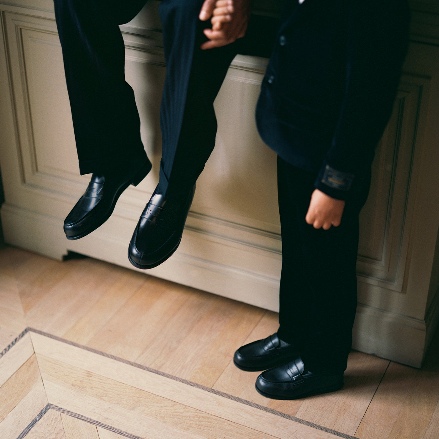 Bonpoint x Weston leather loafers