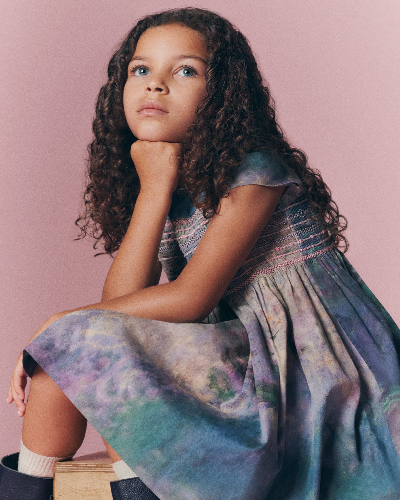 Girls' Look Bonpoint x MoMA - Printed Duchesse dress