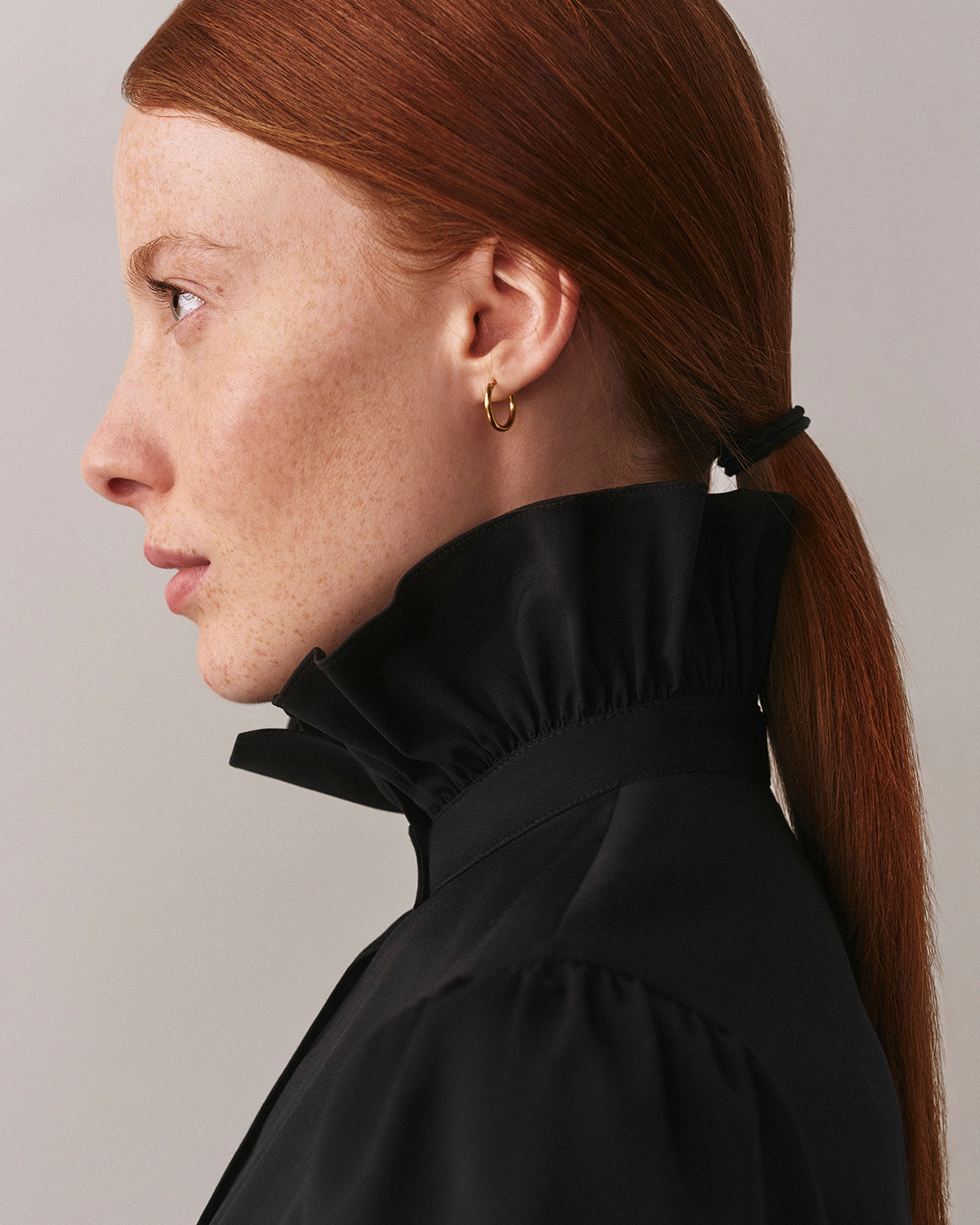 Joie dress with ruffled wool collar