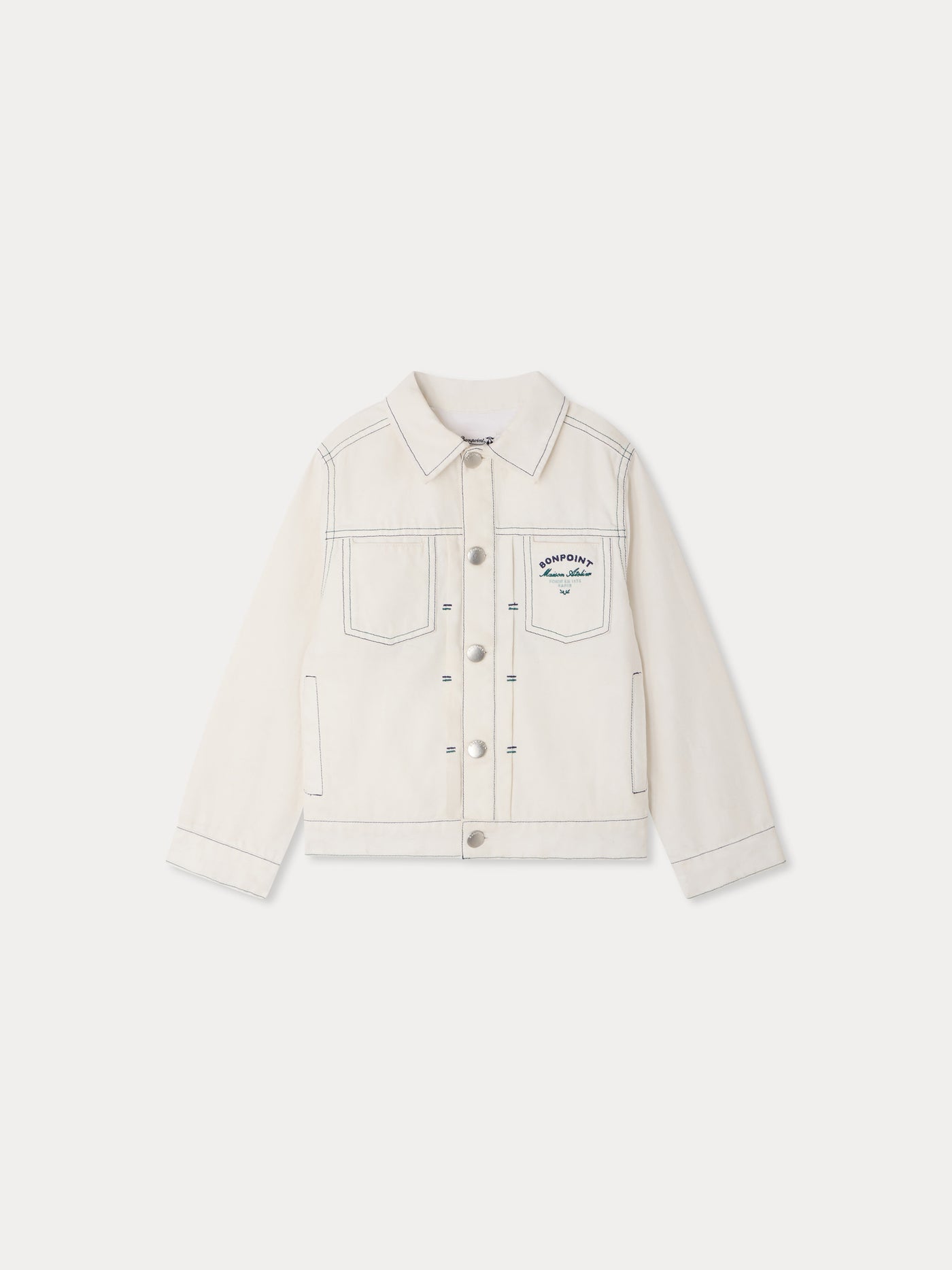 Leddis denim jacket with contrast stitching in organic cotton