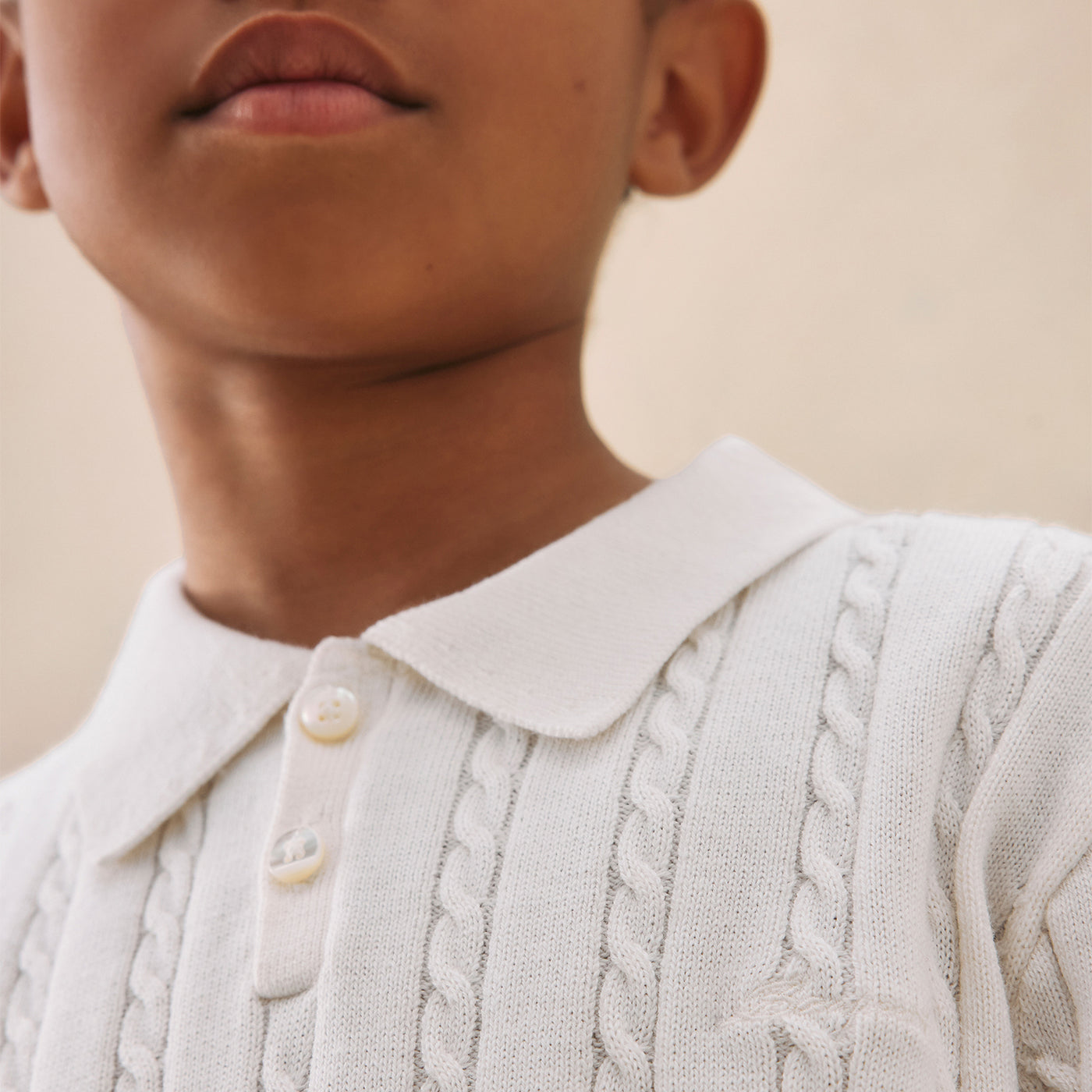 Elendir cashmere polo with cables