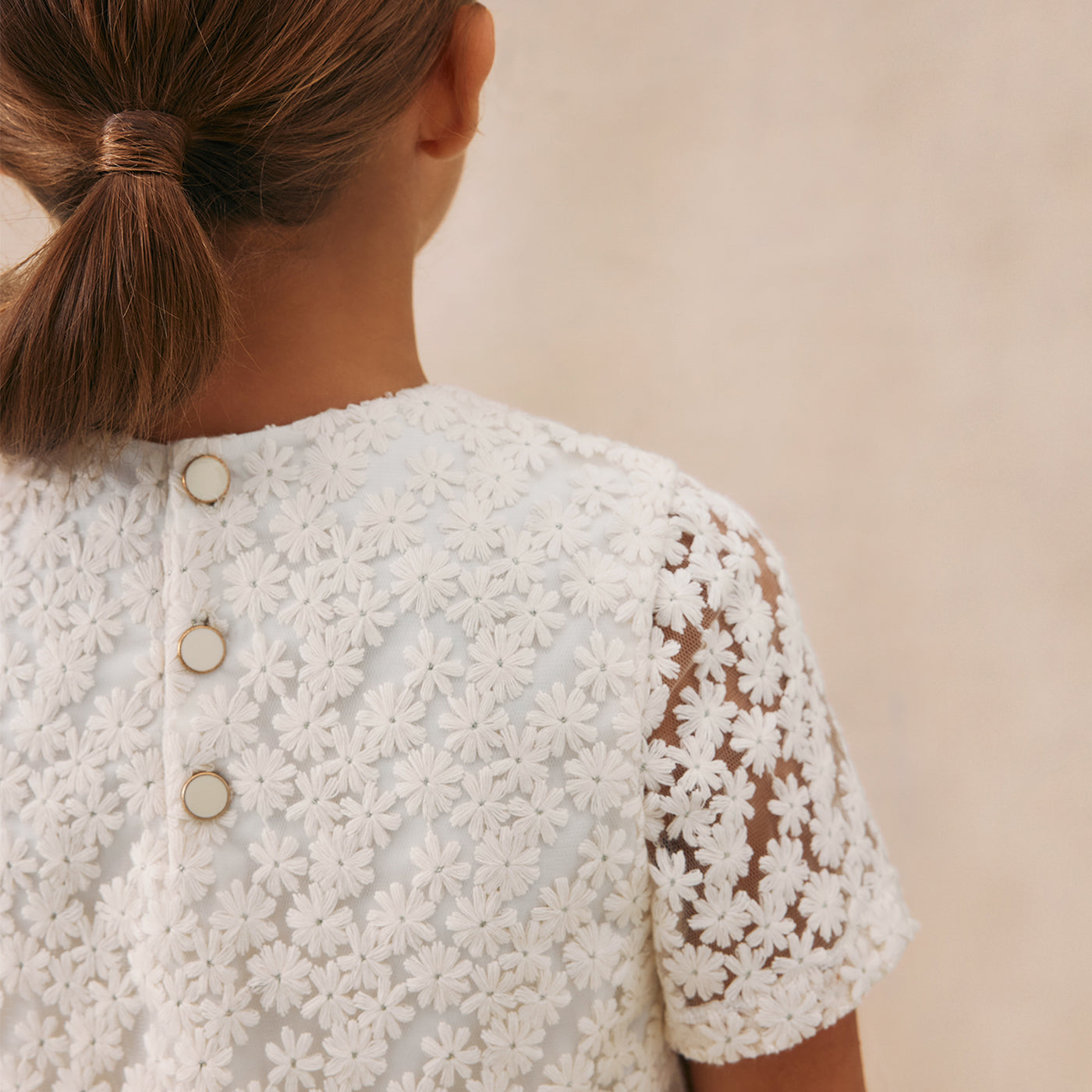 Emanuela dress in tulle embroidered with flowers