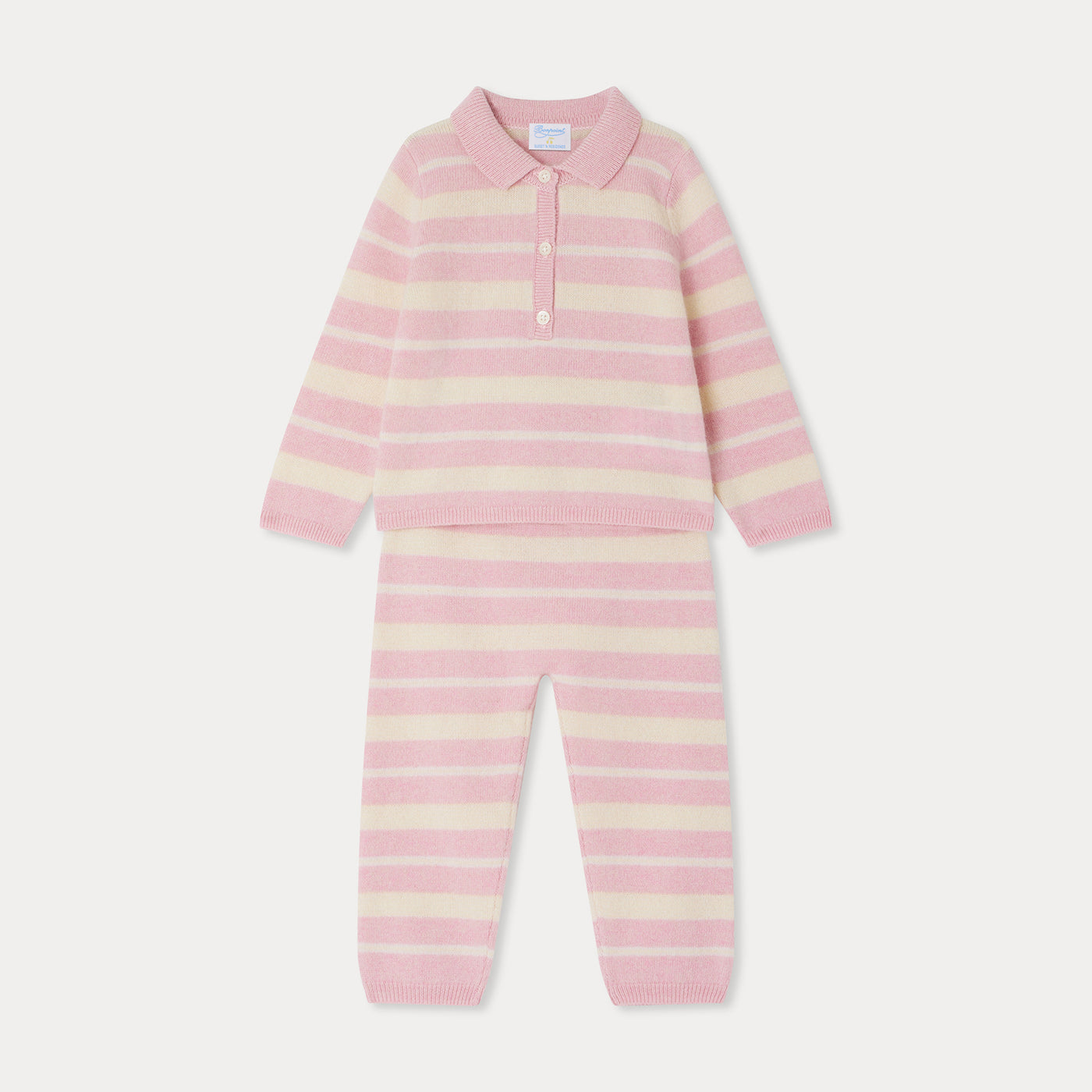 Bonpoint x Guest in Residence Lumi Pink Cashmere Striped Set