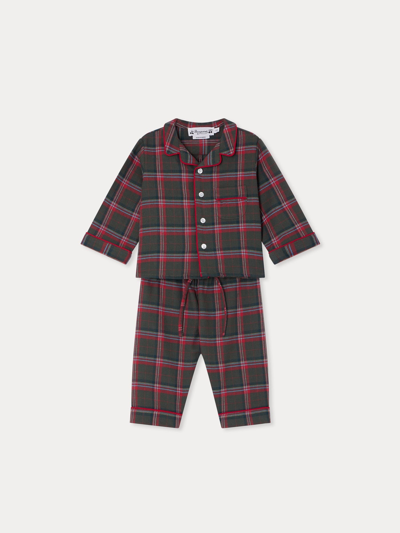 Joan two-piece organic cotton plaid pajamas