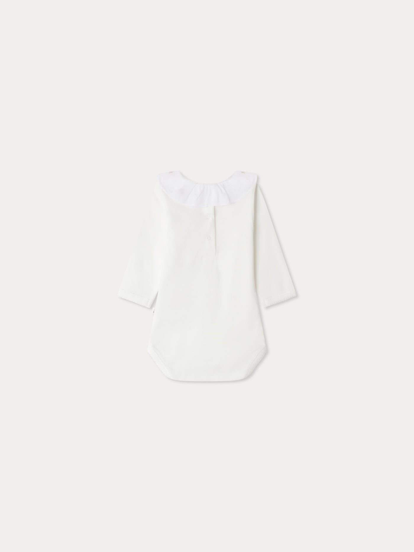 June bodysuit with embroidered collar in organic cotton