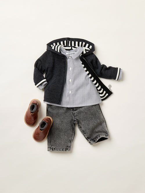 Alexandros cardigan with striped inner hood