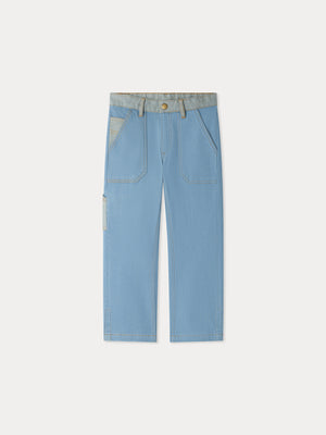 Gael wide-leg denim pants in organic cotton