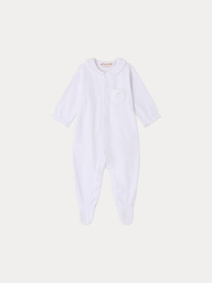 Baby round neck sleepsuit white