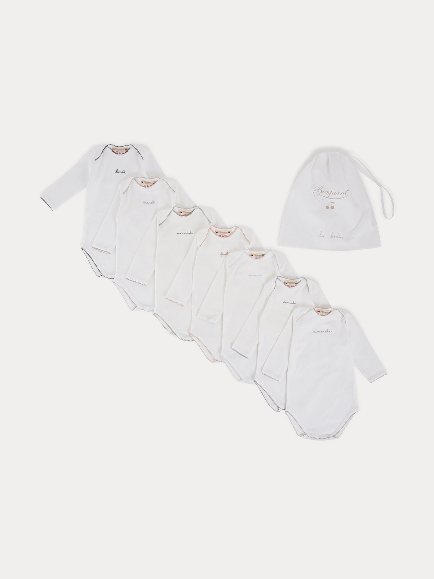 Days of the Week Lots of bodysuits in White