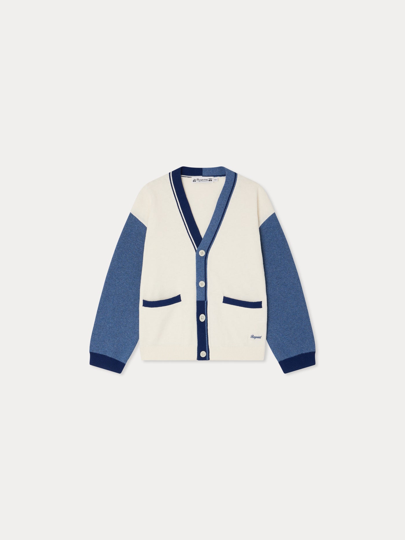 Loris V-neck cardigan in organic cotton and cashmere