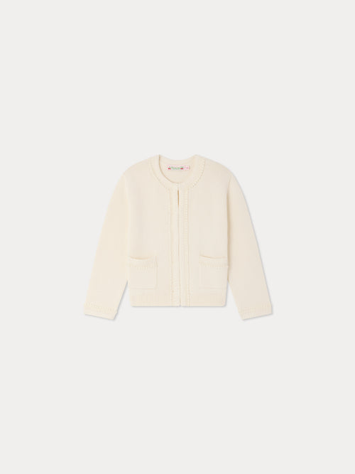 Lianne round neck cardigan in organic cotton and cashmere