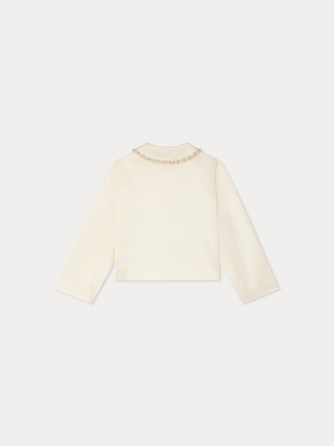 Laelia jacket with hand-embroidered rhinestones and pearls in organic cotton and viscose