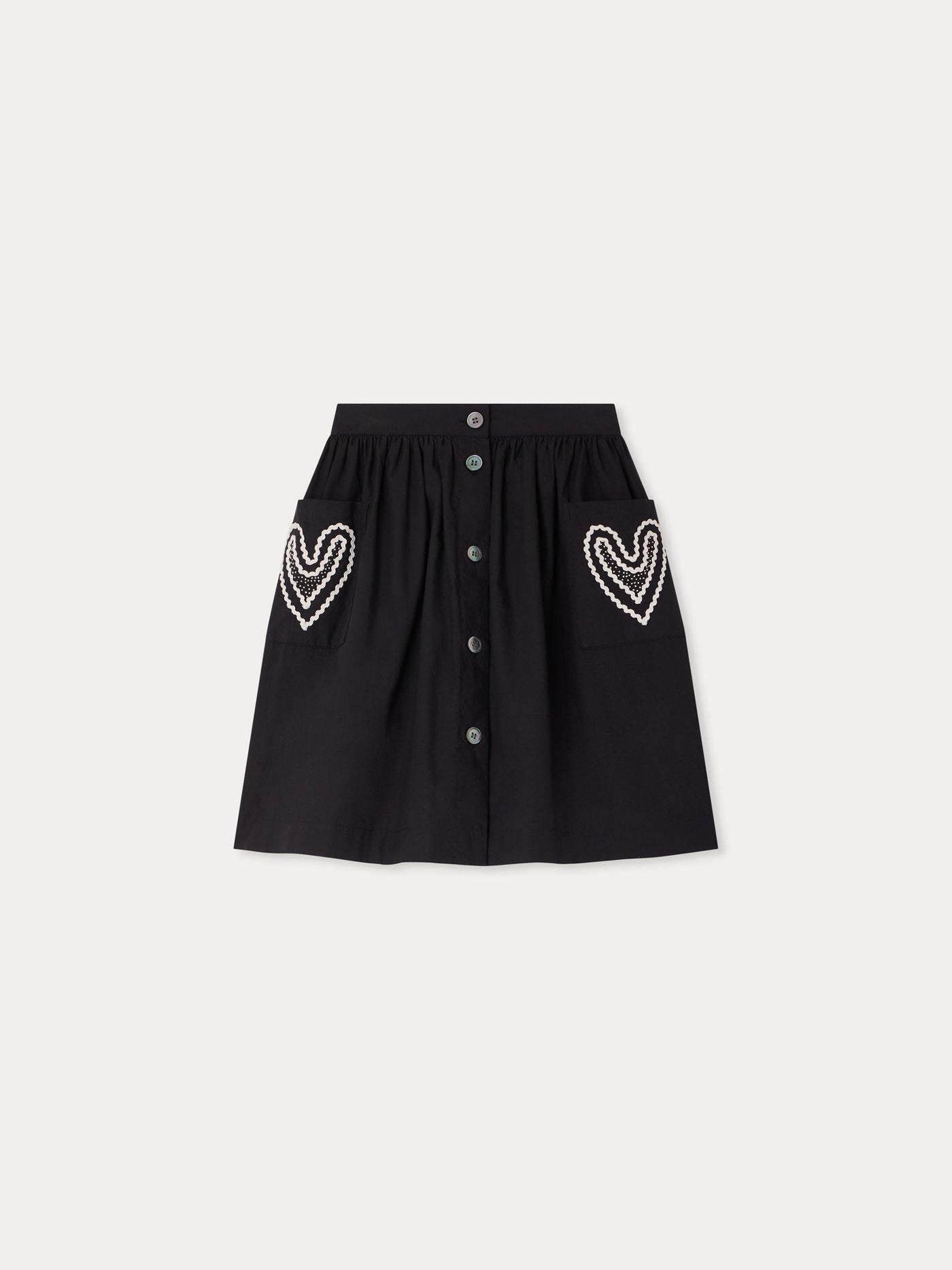 Lierre skirt hand-embroidered in organic cotton poplin