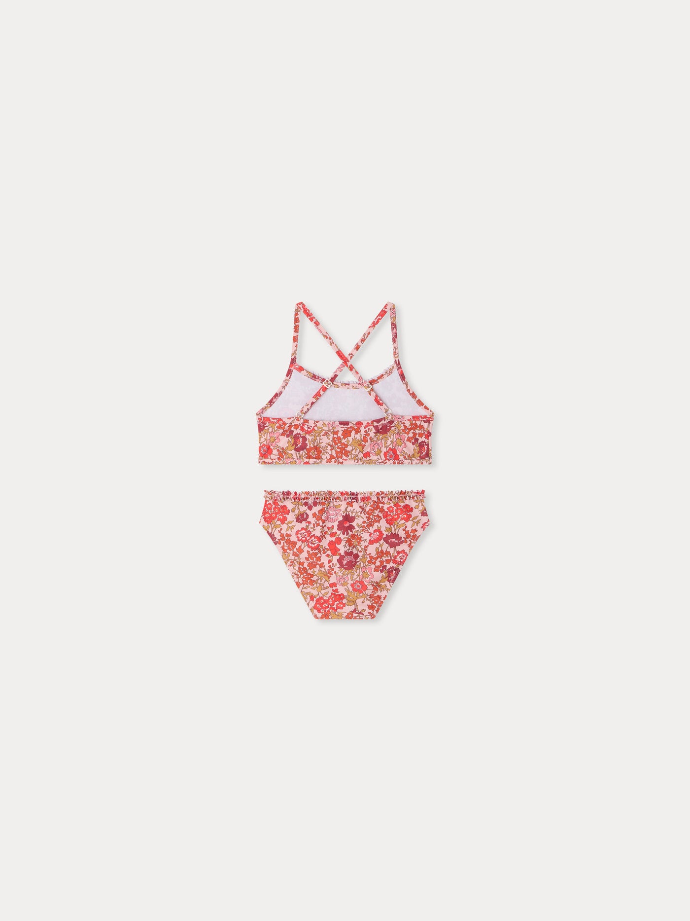 Lais two-piece swimsuit with pink flowers in Liberty fabric