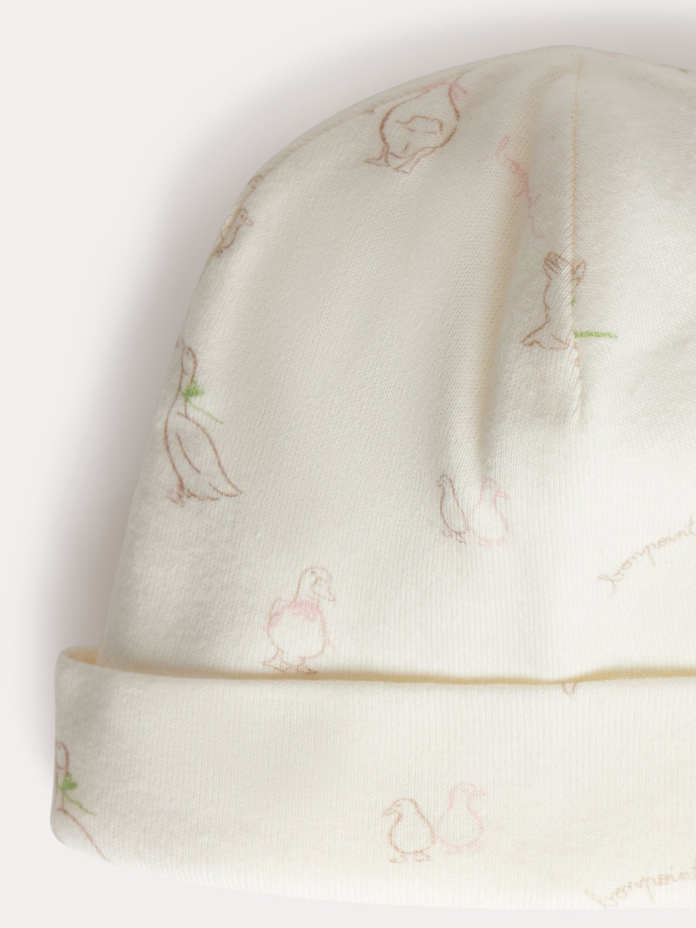 Lyann goose print beanie in organic cotton